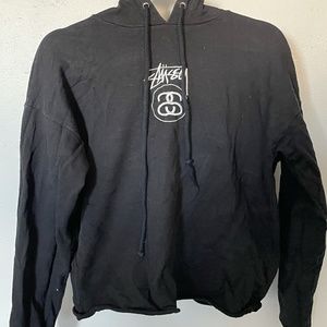 Stussy Cropped Cotton Hoodie